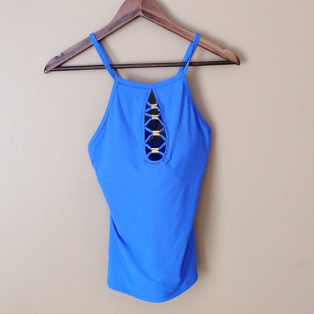 Bleu By Rod Beattie Metallic Stretch Tankini
